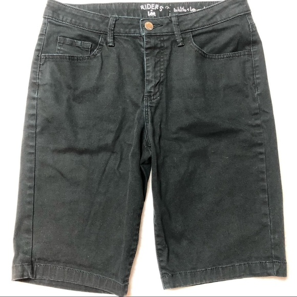 Lee Riders Black Denim Midrise Bermuda Shorts - Picture 1 of 7